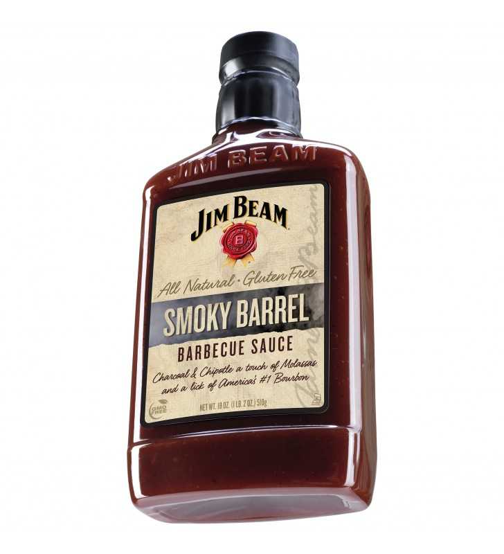 Jim Beam Smoky Barrel Barbecue Sauce, BBQ Grilling Sauce, 18 oz.