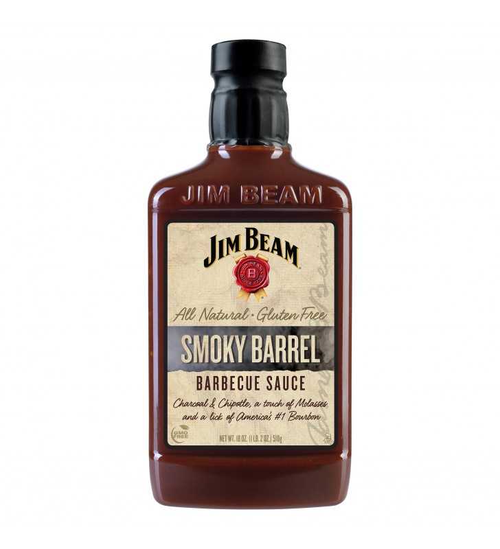 Jim Beam Smoky Barrel Barbecue Sauce, BBQ Grilling Sauce, 18 oz.