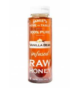 Jamie's Hive to Table Vanilla Bean Infused Raw Honey, 12 oz Bottle
