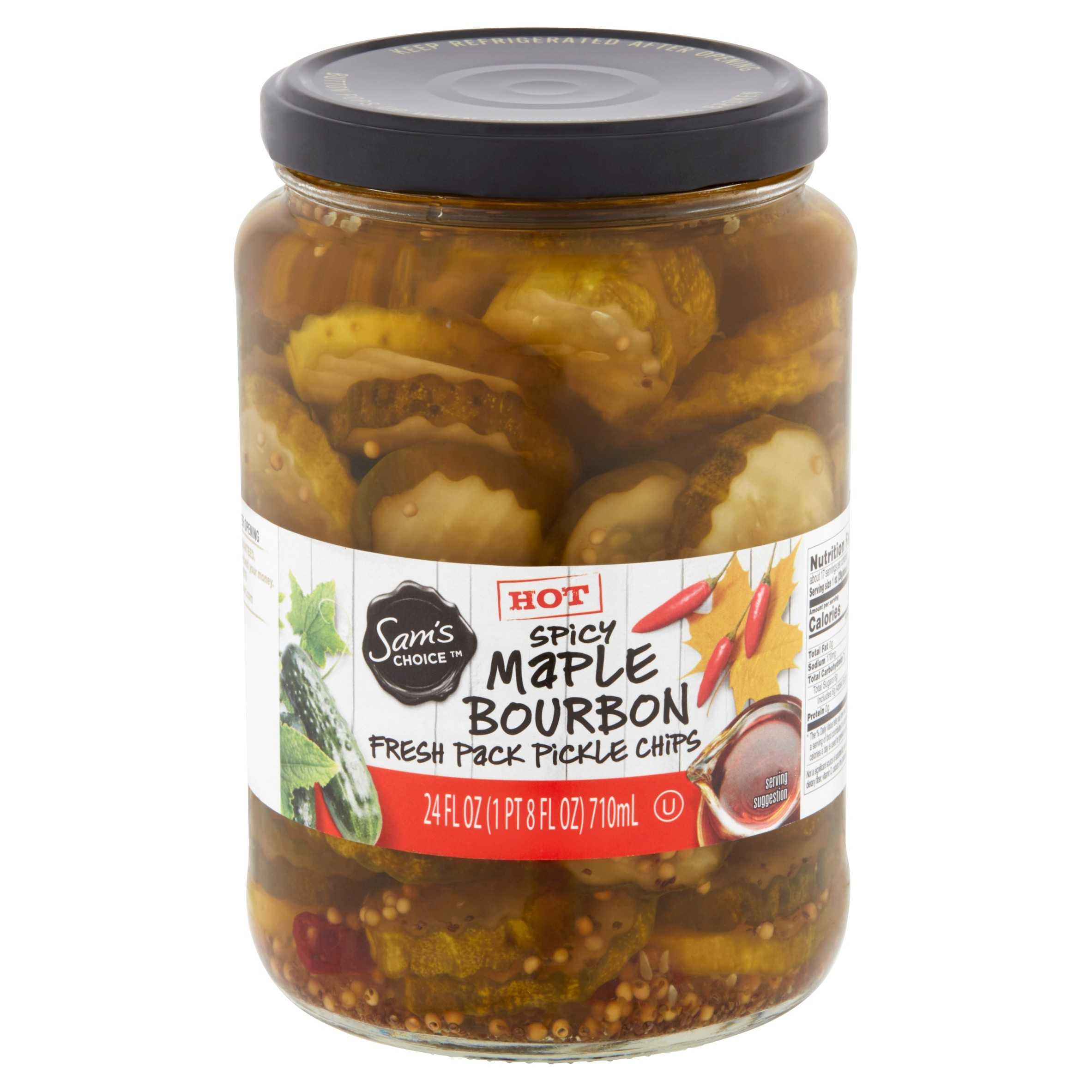Sam's Choice Hot Spicy Maple Bourbon Fresh Pack Pickle Chips, 24 fl oz
