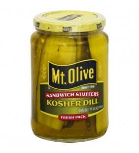 Mt. Olive Kosher Dills Jumbo Pickles Sandwich Stuffers, 24 fl oz