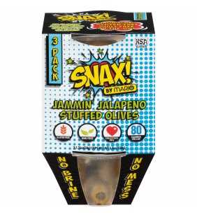 Snax! By Mario Jammin' Jalapeno Stuffed Olives 3-1.76 oz Cups