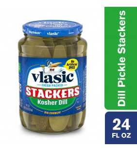 Vlasic: Sandwich Stackers Kosher Dill Pickles 24 Fl Oz