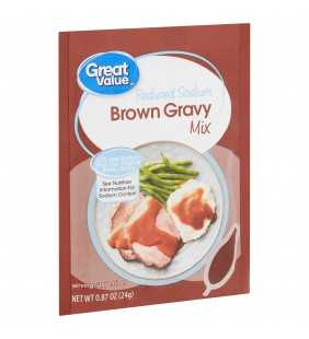 Great Value Reduced Sodium Brown Gravy Mix, 0.87 oz