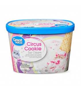 Great Value Circus Cookie Ice Cream, 48 fl oz