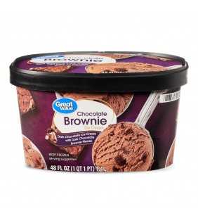 Great Value Chocolate Brownie Ice Cream, 48 fl oz