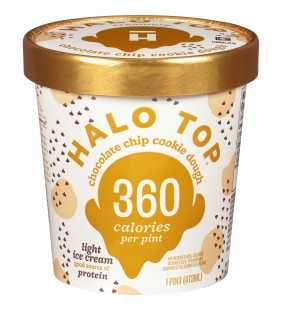 Halo Top Chocolate Chip Cookie Dough Light Ice Cream Pint , 16 fl oz