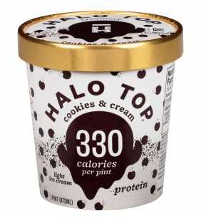 Halo Top Cookies & Cream Light Ice Cream Pint , 16 fl oz