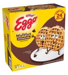 Kellogg's Eggo, Frozen Waffles, Chocolatey Chip, Family Pack, 29.6 Oz