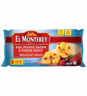 El Monterey Egg, Potato, Bacon and Cheese Sauce Breakfast Wraps 8 ct