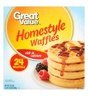 Great Value Homestyle Waffles, 24 count, 29.6 oz
