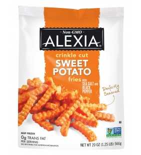 Alexia Crinkle Cut Sweet Potato Fries with Sea Salt and Black Pepper, Non-GMO Ingredients, 20 oz (Frozen)