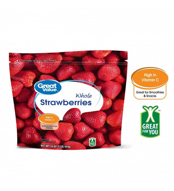 Great Value Frozen Whole Strawberries, 16 oz