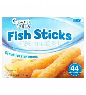 Great Value Breaded Fish Sticks, 44 count, 24.7 oz