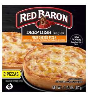 RED BARON Pizza, Deep Dish Singles Four Cheese, 2 count, 11.20 oz