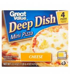 Great Value Deep Dish Mini Pizza, Cheese, 22.4 oz, 4 Count