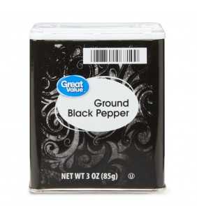 Great Value Pure Ground Black Pepper, 3 oz