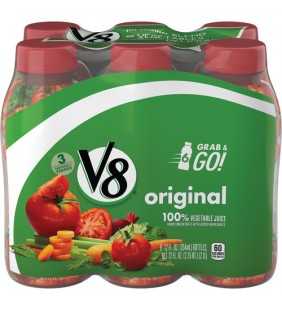 V8 Original 100% Vegetable Juice, Plant-Based Drink, 12 Ounce Bottle (Pack of 6)