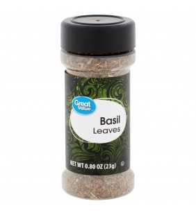 Great Value Basil Leaves, 0.80 oz