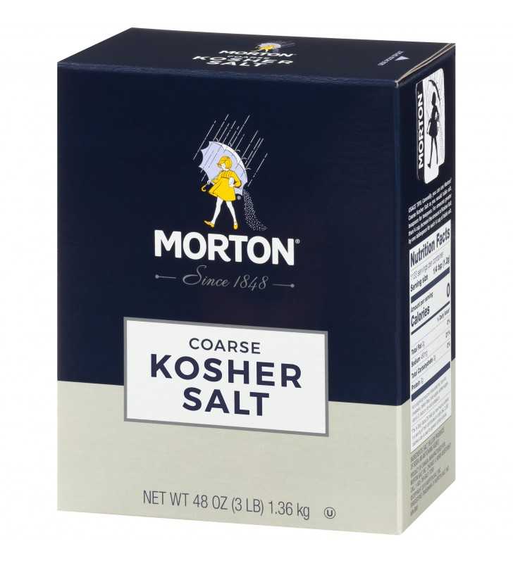 Morton Coarse Kosher Salt – For Everyday Cooking, Grilling, Brining, and as a Margarita Salt Rimmer, 3 LB Box