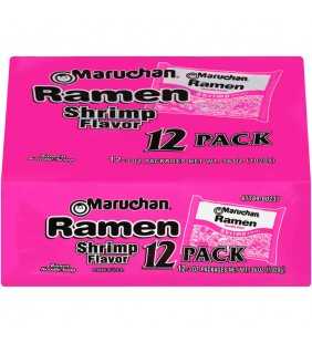 Maruchan Shrimp Flavor Ramen Noodle Soup, 3 oz, 12 count