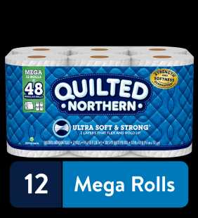 Quilted Northern Ultra Soft & Strong Toilet Paper, 12 Mega Rolls ( 48 Regular Rolls)