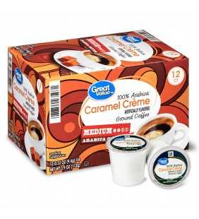 Great Value 100% Arabica Caramel creme Coffee Pods, Medium Roast, 12 Count