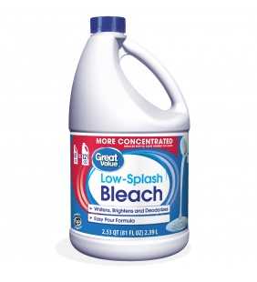 Great Value Low Splash Bleach, Original, 81 fl oz