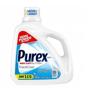 Purex Free Clear, 115 Loads, Liquid Laundry Detergent Base Liquid, 150 fl oz