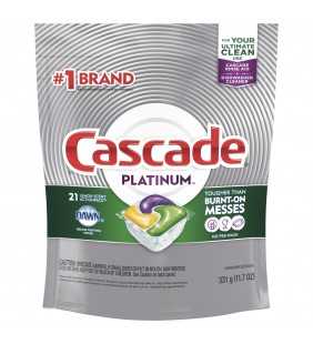 Cascade Platinum ACtionPacs, Dishwasher Detergent, Lemon Scent, 21 Ct