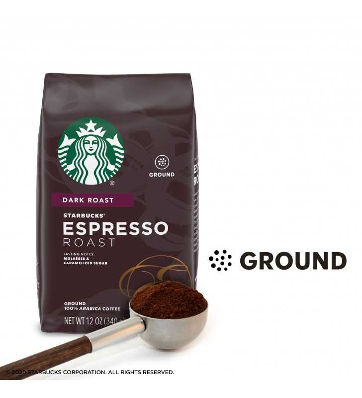 Starbucks Dark Roast Ground Coffee — Espresso Roast — 100% Arabica — 1 bag (12 oz.)
