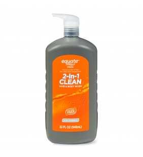 Equate Men 2-In-1 Clean Hair & Body Wash, 32 fl oz