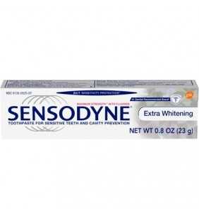 Sensodyne Extra Whitening Fluoride Sensitive Teeth Whitening Toothpaste 0.8 Oz