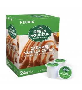Green Mountain Coffee Caramel Vanilla Cream Flavored K-Cup Pods, Light Roast, 24 Count for Keurig Brewers