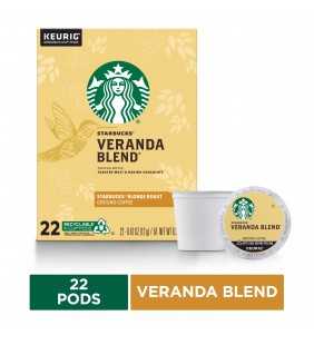 Starbucks Blonde Roast K-Cup Coffee Pods — Veranda Blend for Keurig Brewers — 1 box (22 pods)