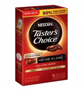 NESCAFE TASTERS CHOICE House Blend Medium Light Roast Instant Coffee 6-0.1 oz. Box
