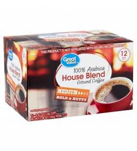 Great Value 100% Arabica House Blend Coffee Pods, Medium Roast, 12 Count