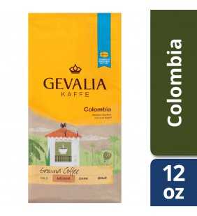 Gevalia Medium Roast Columbia Arabica Ground Coffee, Caffeinated, 12 oz Bag