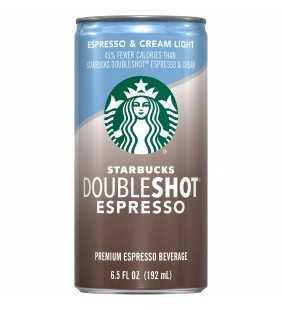 Starbucks Doubleshot Espresso, Espresso & Cream Light, 6.5 oz Cans (4-Pack)