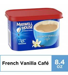Maxwell House International French Vanilla Cafe Beverage Mix, Caffeinated, 8.4 oz Can