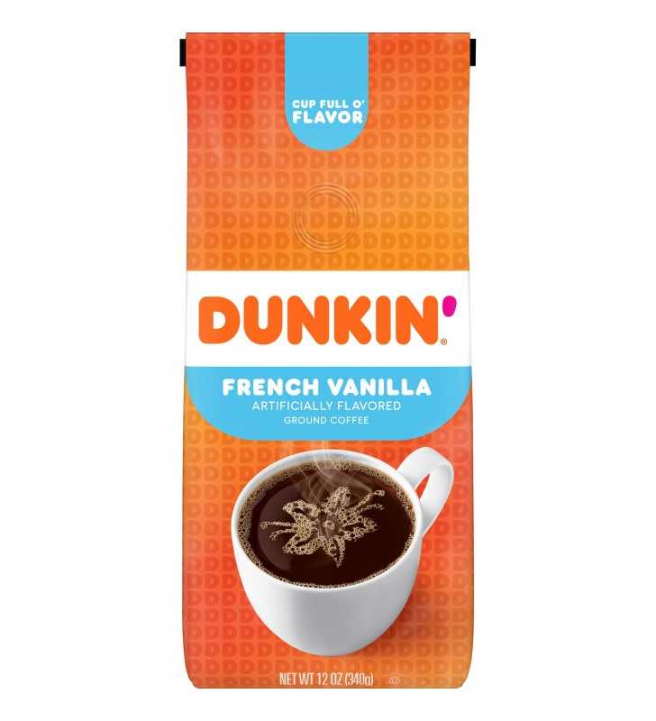 Dunkin' Donuts French Vanilla Flavored Coffee, 12-Ounce