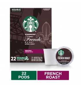 Starbucks Dark Roast K-Cup Coffee Pods — French Roast for Keurig Brewers — 1 box (22 pods)