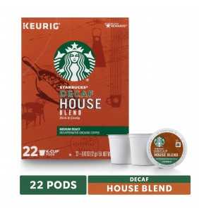 Starbucks Decaf K-Cup Coffee Pods — House Blend for Keurig Brewers — 1 box (22 pods)
