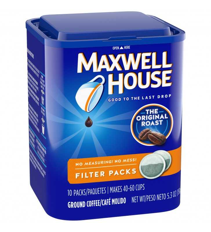 Maxwell House Original Roast Ground Coffee Filter Packs, Caffeinated, 5.3 oz Box
