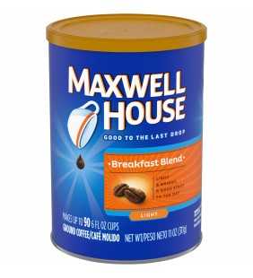 Maxwell House Breakfast Blend Light Roast Ground Coffee 11 oz. Canister