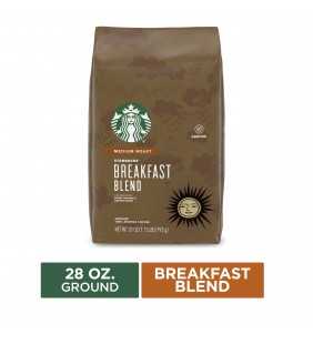 Starbucks Medium Roast Ground Coffee — Breakfast Blend — 100% Arabica — 1 bag (28 oz.)