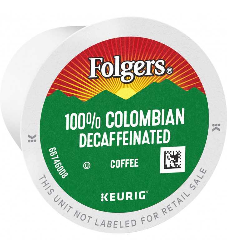 Folgers Decaf Lively Colombian K-Cup Coffee Pods, Medium-Dark Roast, 24 Count For Keurig and K-Cup Compatible Brewers
