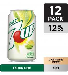Diet 7UP Lemon Lime Soda, 12 fl oz cans, 12 pack