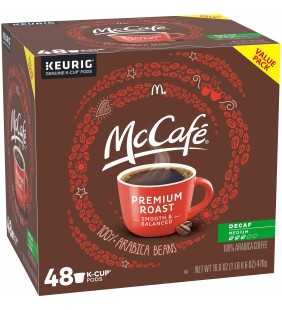 McCafe Premium Roast Decaf Coffee K-Cup Pods, Decaffeinated, 48 ct - 16.6 oz Box