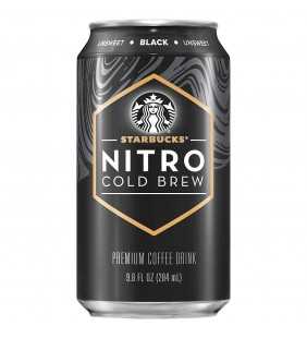 Starbucks Nitro Cold Brew, Black Unsweetened, 9.6 oz Can